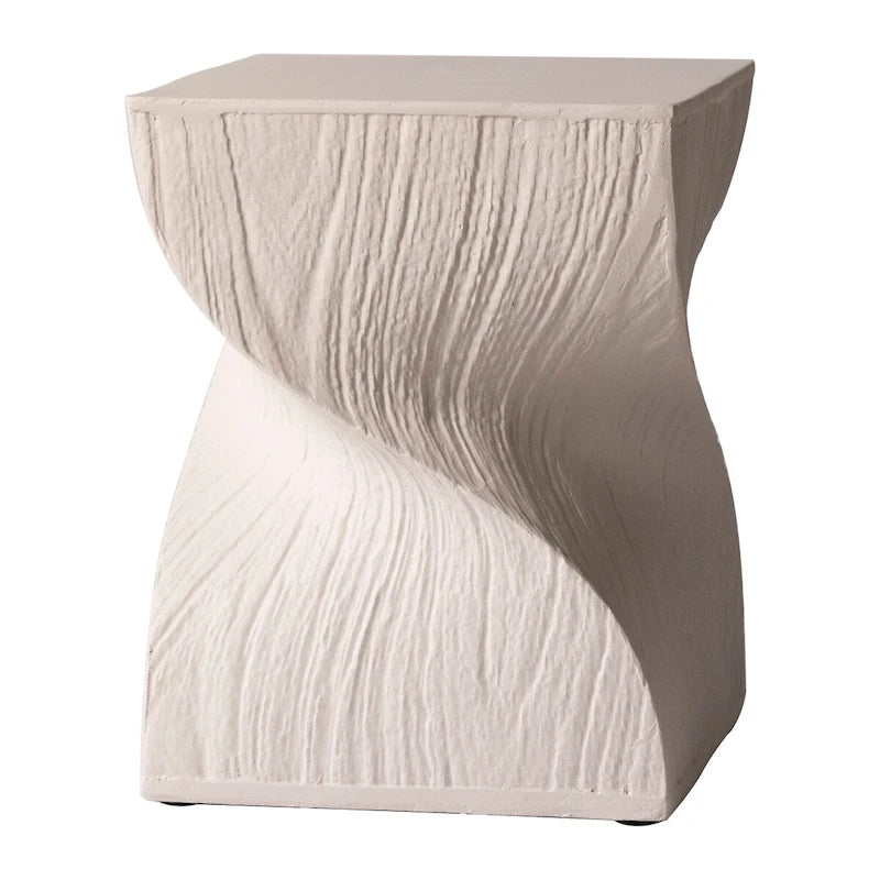 Table d'appoint carrée Onyx en fibrestone, table d'appoint moderne pour l'intérieur et l'extérieur