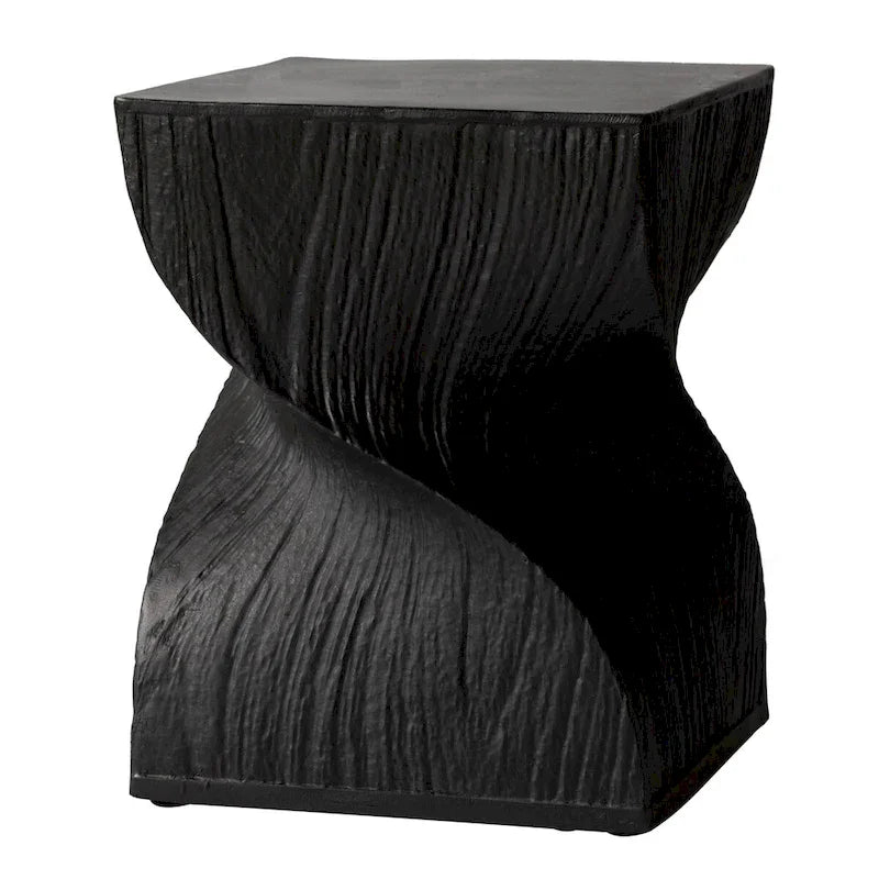 Table d'appoint carrée Onyx en fibrestone, table d'appoint moderne pour l'intérieur et l'extérieur