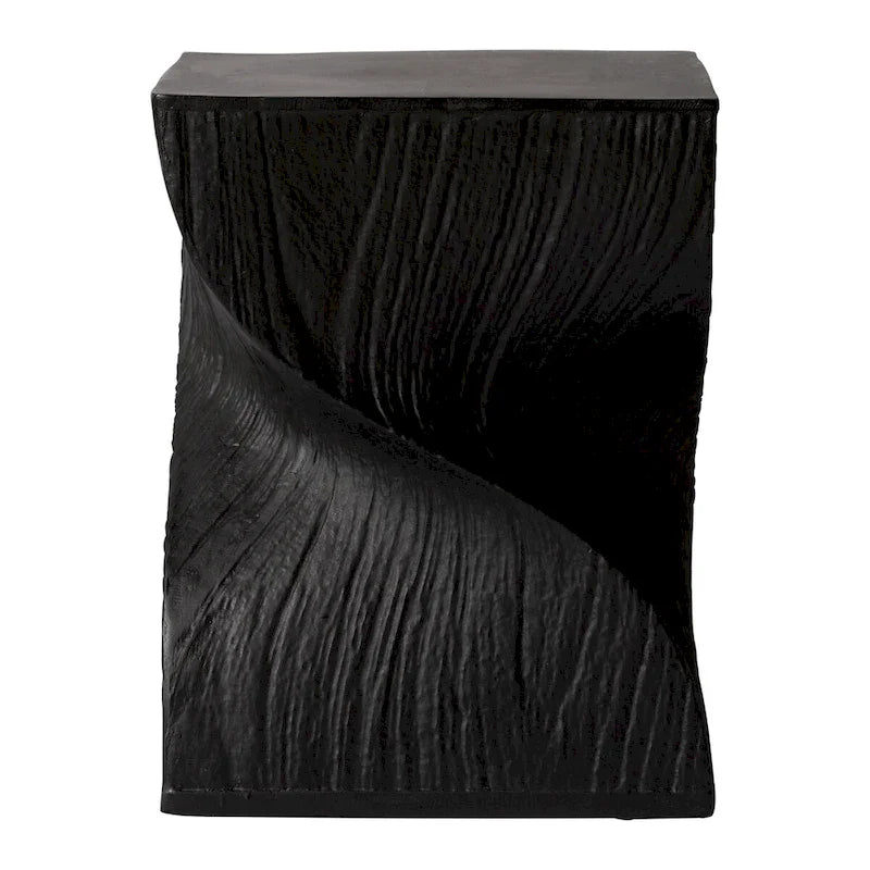 Table d'appoint carrée Onyx en fibrestone, table d'appoint moderne pour l'intérieur et l'extérieur