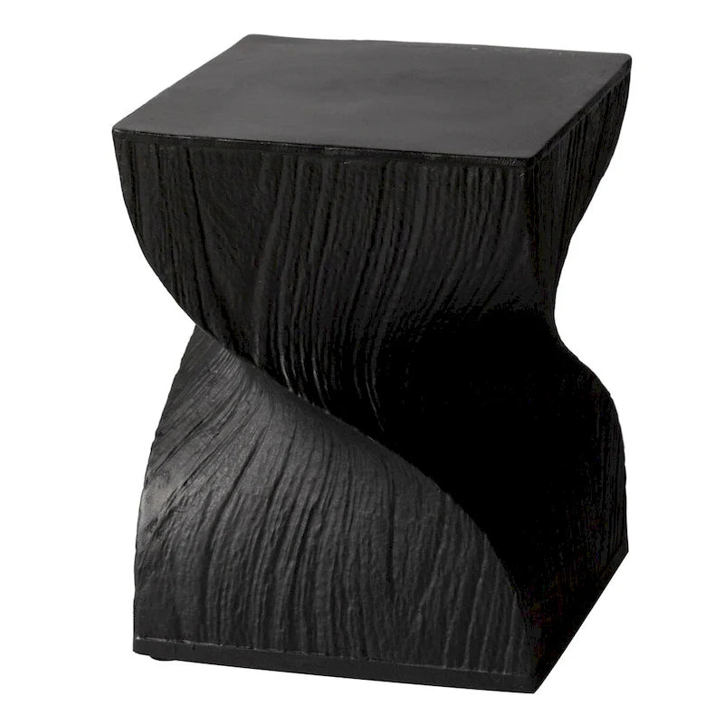 Table d'appoint carrée Onyx en fibrestone, table d'appoint moderne pour l'intérieur et l'extérieur