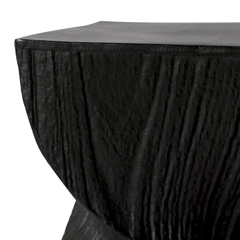 Table d'appoint carrée Onyx en fibrestone, table d'appoint moderne pour l'intérieur et l'extérieur