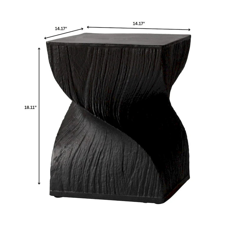 Table d'appoint carrée Onyx en fibrestone, table d'appoint moderne pour l'intérieur et l'extérieur