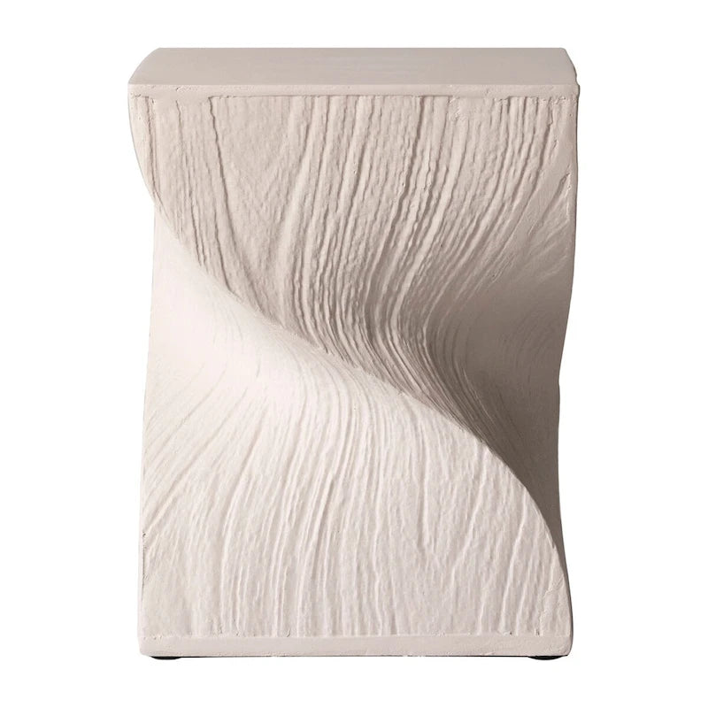Table d'appoint carrée Onyx en fibrestone, table d'appoint moderne pour l'intérieur et l'extérieur