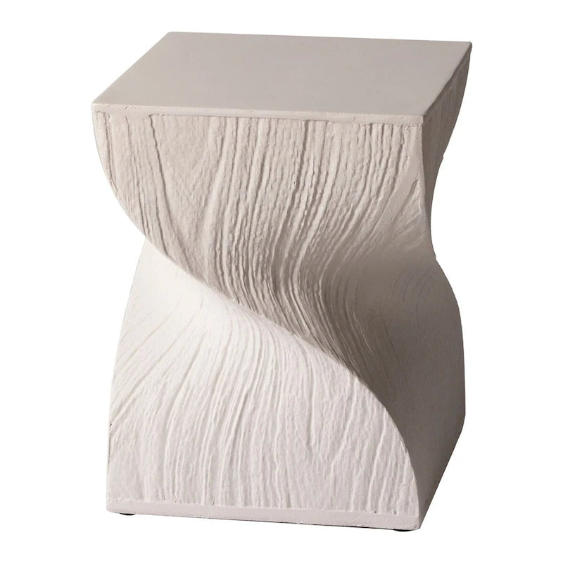 Table d'appoint carrée Onyx en fibrestone, table d'appoint moderne pour l'intérieur et l'extérieur
