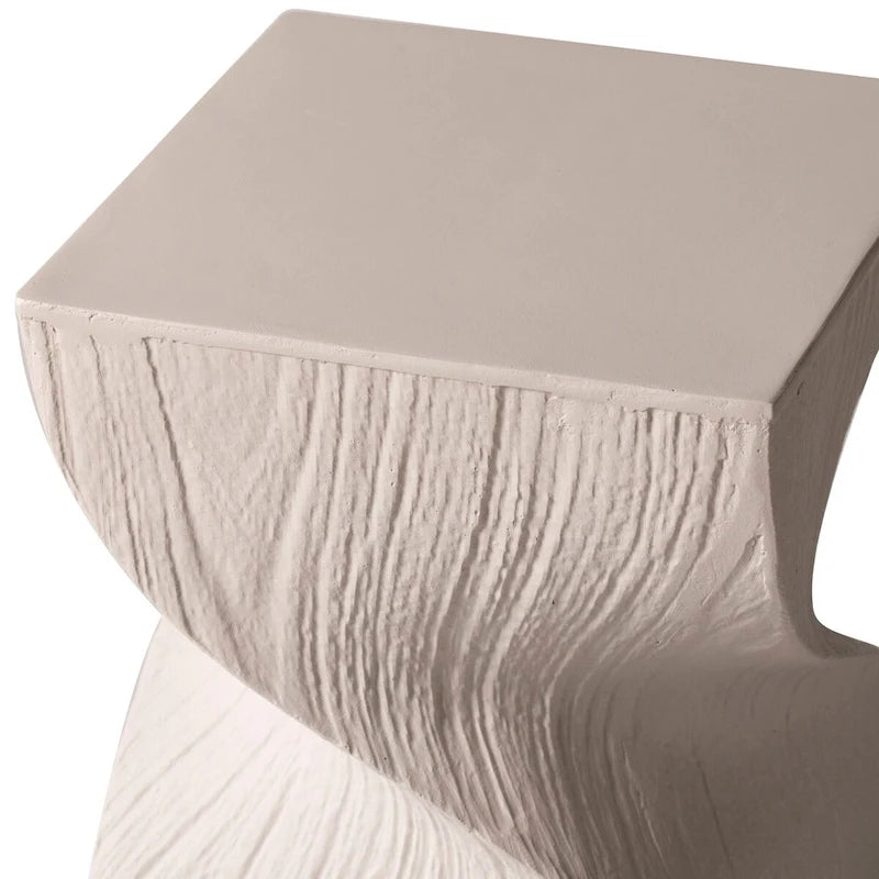Table d'appoint carrée Onyx en fibrestone, table d'appoint moderne pour l'intérieur et l'extérieur