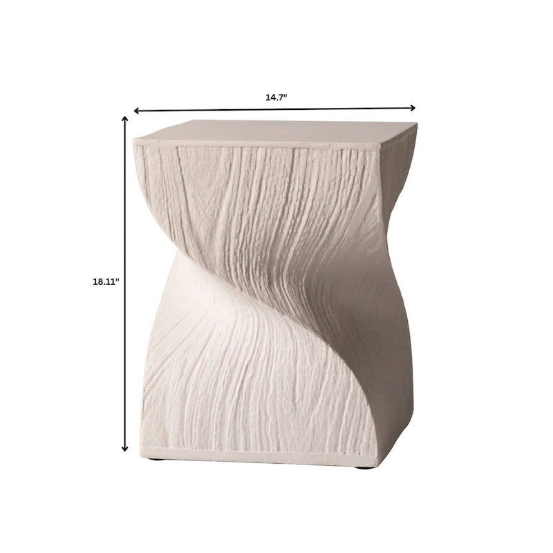 Table d'appoint carrée Onyx en fibrestone, table d'appoint moderne pour l'intérieur et l'extérieur
