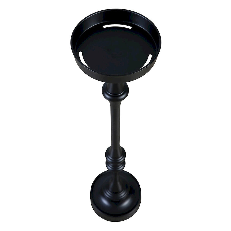 Table d'appoint piédestal Martini Glam en acier thermolaqué noir, intérieur/extérieur, noir