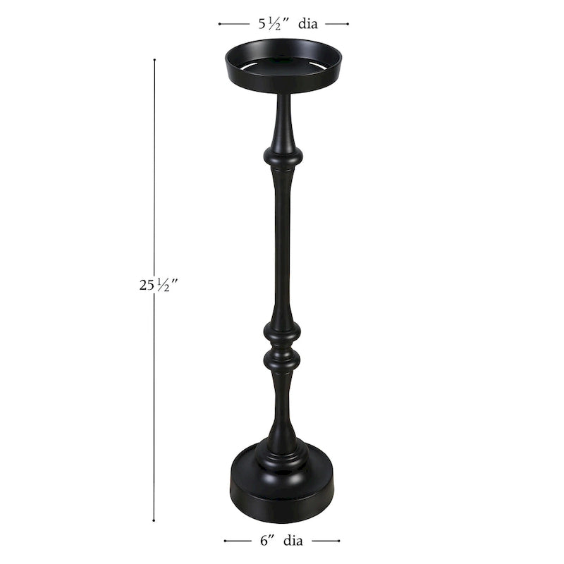 Table d'appoint piédestal Martini Glam en acier thermolaqué noir, intérieur/extérieur, noir
