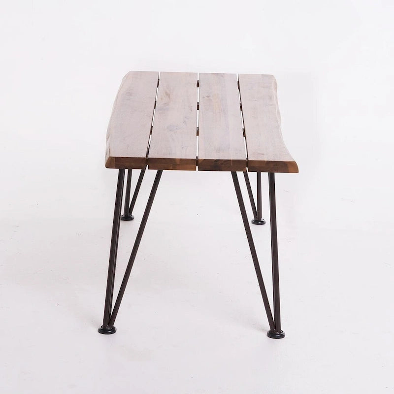 Table basse en teck et métal, mobilier de jardin rustique par Christopher Knight Home
