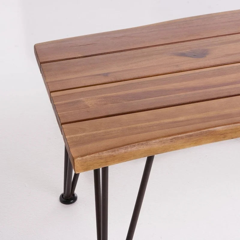 Table basse en teck et métal, mobilier de jardin rustique par Christopher Knight Home
