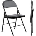 Lot de 2 chaises pliantes, chaises pliantes rembourrées en cuir