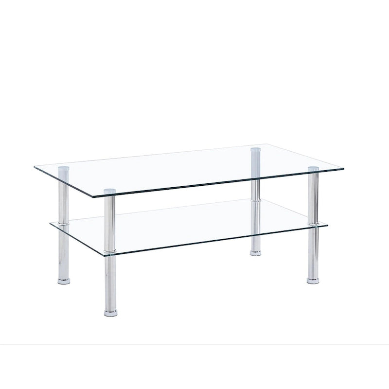 Table basse en verre transparent pour salon - 39.37*21.65*17.32