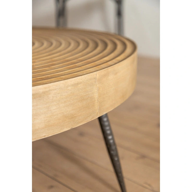 Rondin de table basse rond en bois naturel