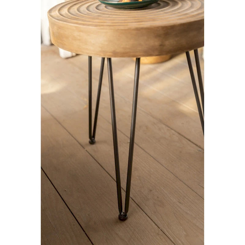 Rondin de table basse rond en bois naturel