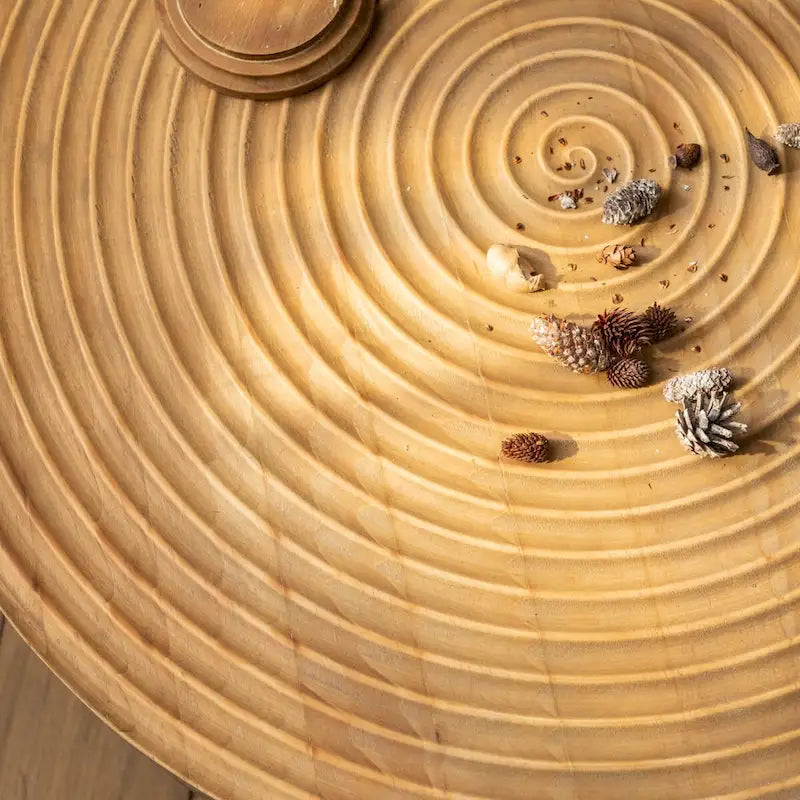 Rondin de table basse rond en bois naturel