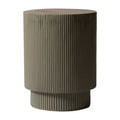 Table d'appoint ronde Eden de 35,5 cm de large en pierre fibrée pour l'intérieur et l'extérieur