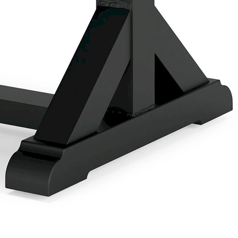 Table basse d'extérieur Tira 48 pouces, plateau en carreaux, noire, finition gris clair