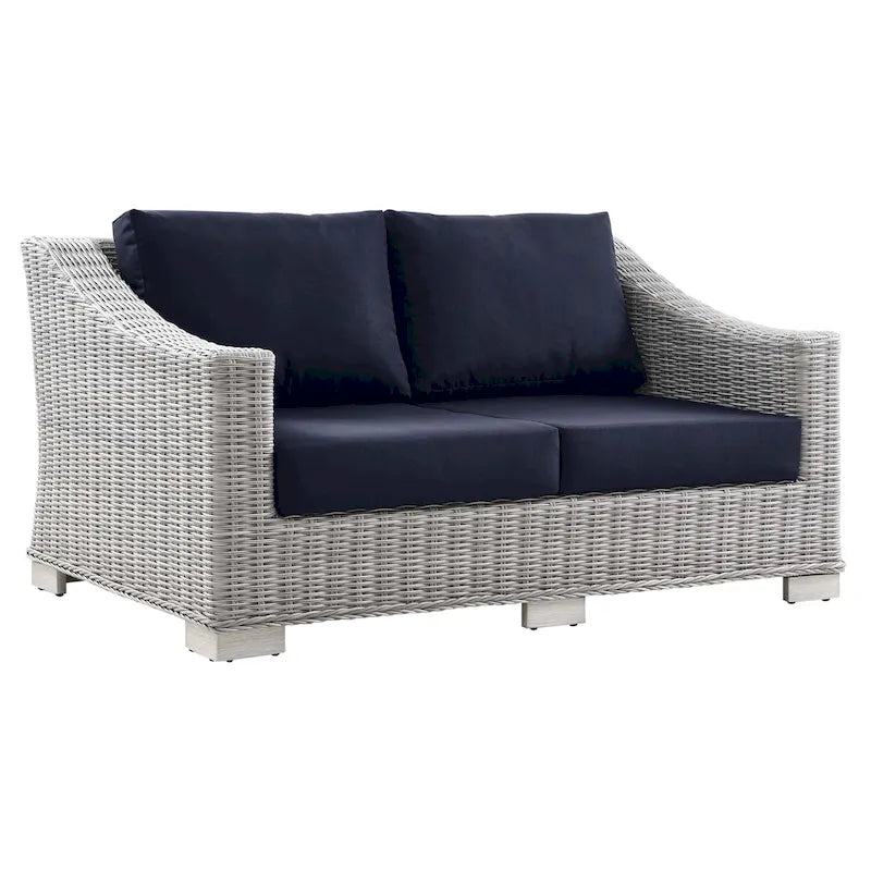 Causeuse en osier et rotin pour terrasse Conway