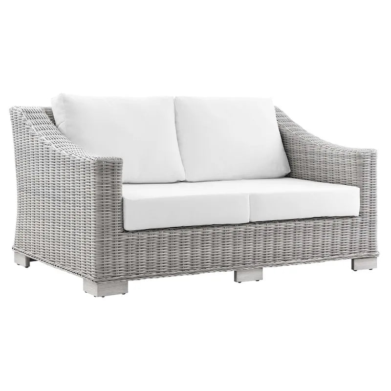 Causeuse en osier et rotin pour terrasse Conway
