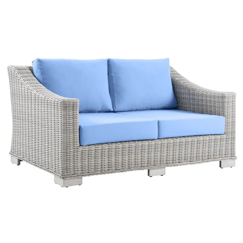 Causeuse en osier et rotin pour terrasse Conway
