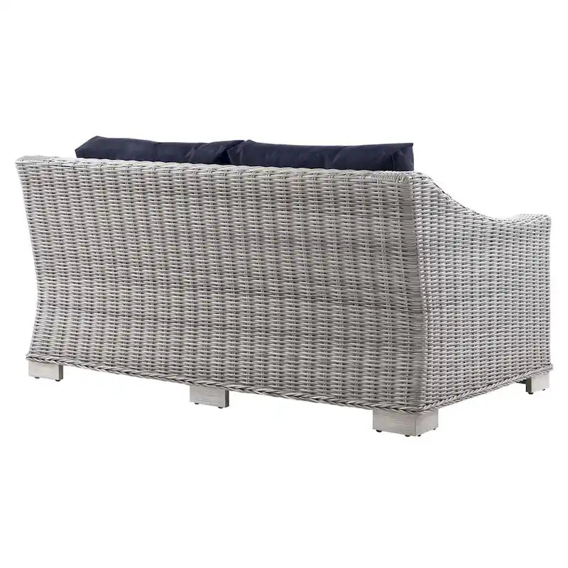 Causeuse en osier et rotin pour terrasse Conway