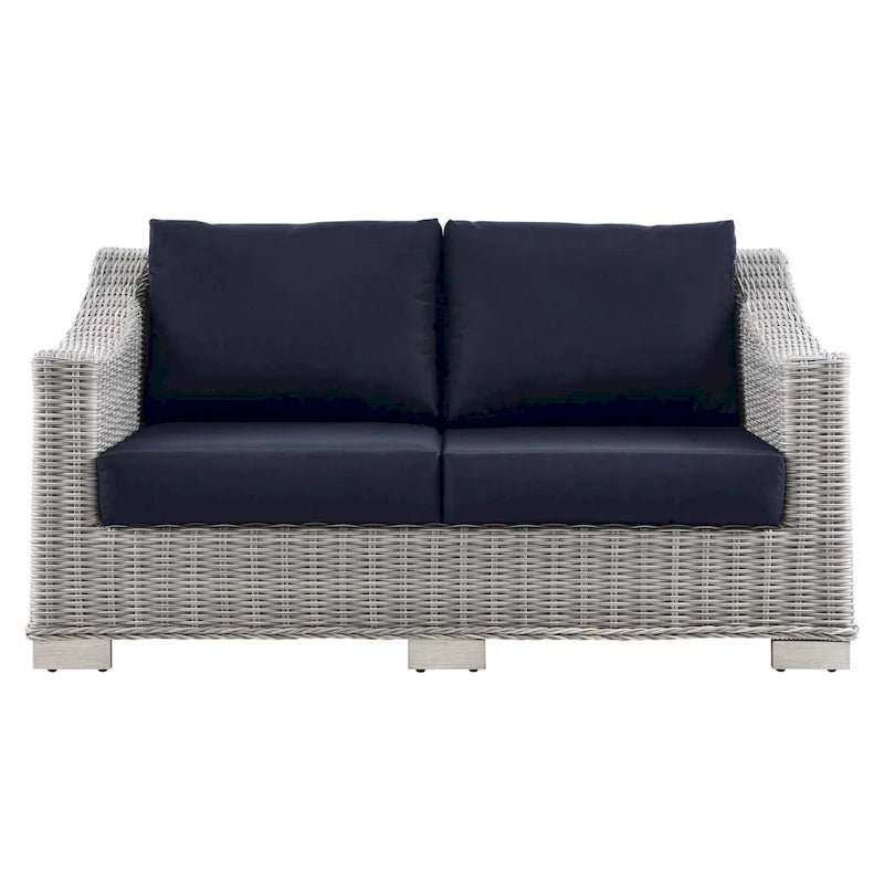 Causeuse en osier et rotin pour terrasse Conway