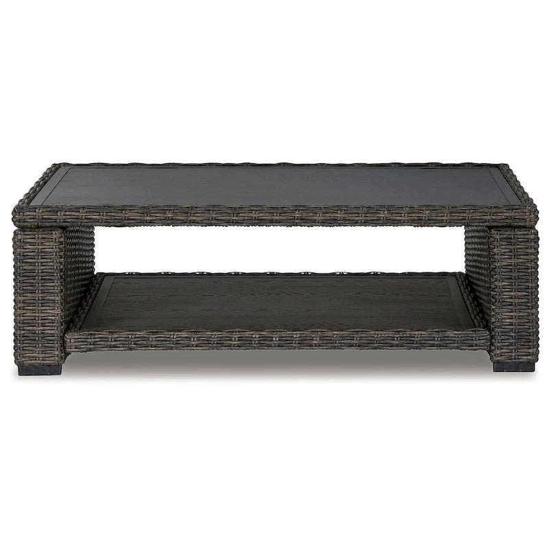 Table basse d'extérieur Signature Design by Ashley Grasson Lane marron avec 2 tables d'appoint