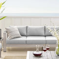 Ensemble de canapé d'angle 7 pièces en aluminium pour patio extérieur, tissu Sunbrella Shore