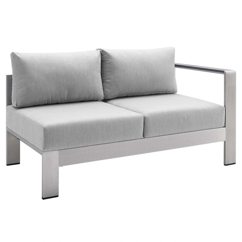 Ensemble de canapé d'angle 7 pièces en aluminium pour patio extérieur, tissu Sunbrella Shore