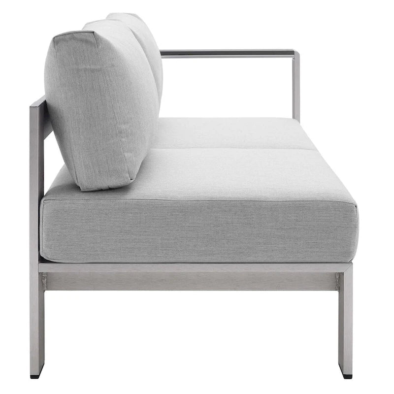 Ensemble de canapé d'angle 7 pièces en aluminium pour patio extérieur, tissu Sunbrella Shore