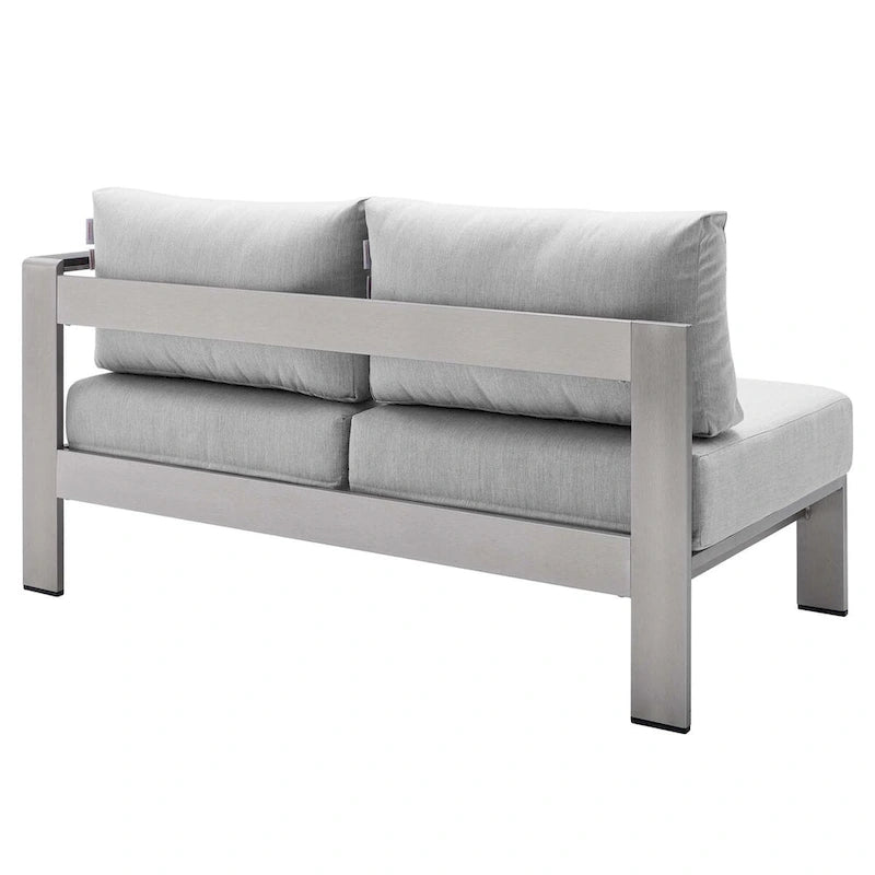 Ensemble de canapé d'angle 7 pièces en aluminium pour patio extérieur, tissu Sunbrella Shore