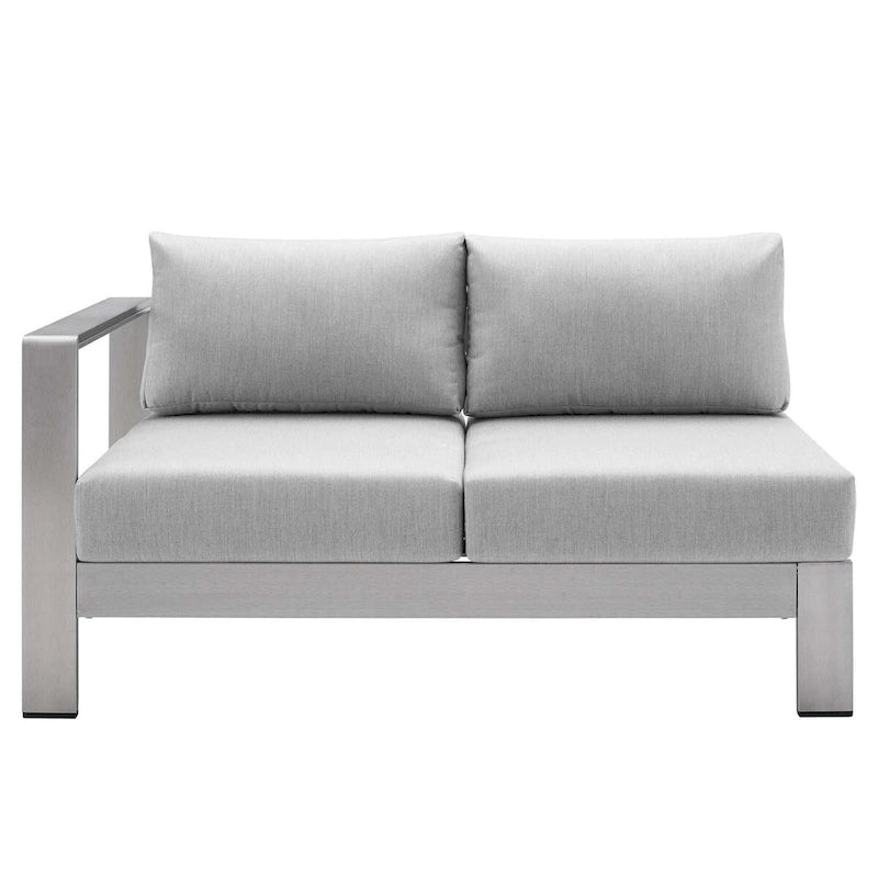 Ensemble de canapé d'angle 7 pièces en aluminium pour patio extérieur, tissu Sunbrella Shore