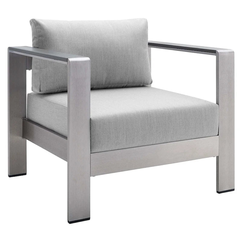 Ensemble de canapé d'angle 7 pièces en aluminium pour patio extérieur, tissu Sunbrella Shore