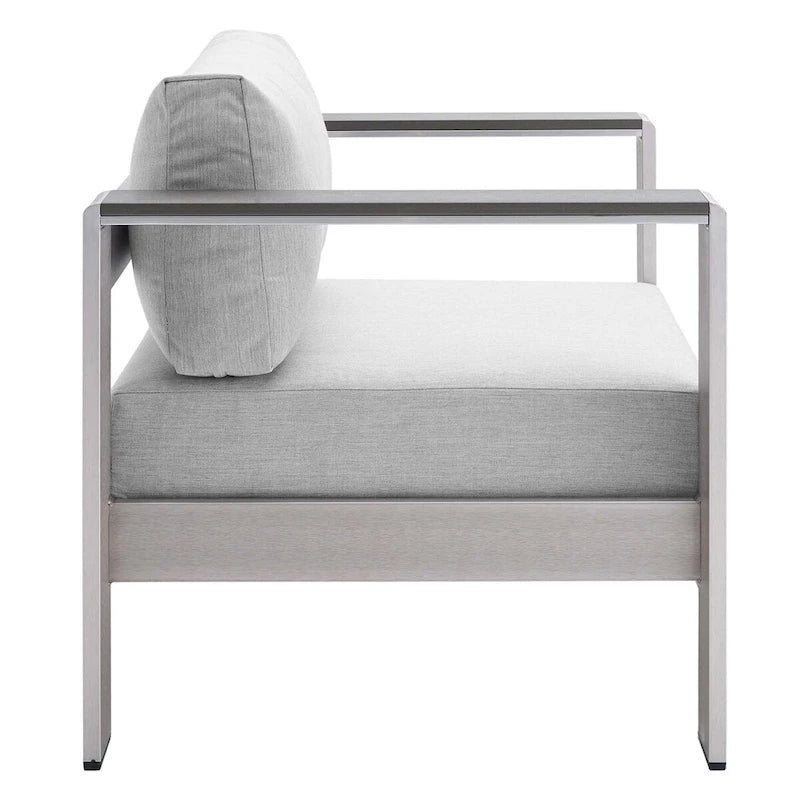 Ensemble de canapé d'angle 7 pièces en aluminium pour patio extérieur, tissu Sunbrella Shore