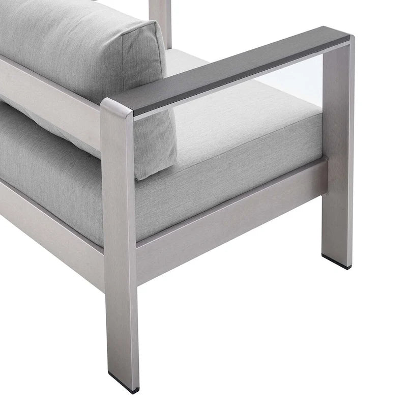 Ensemble de canapé d'angle 7 pièces en aluminium pour patio extérieur, tissu Sunbrella Shore