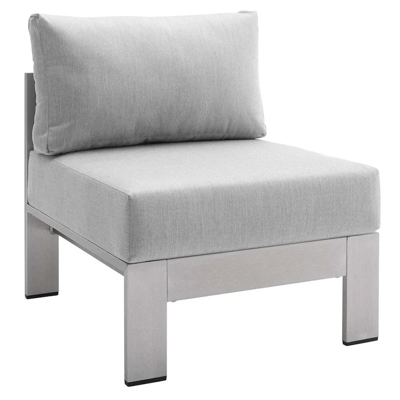 Ensemble de canapé d'angle 7 pièces en aluminium pour patio extérieur, tissu Sunbrella Shore
