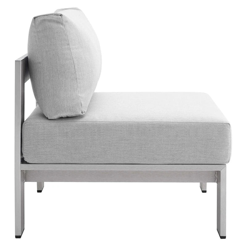 Ensemble de canapé d'angle 7 pièces en aluminium pour patio extérieur, tissu Sunbrella Shore
