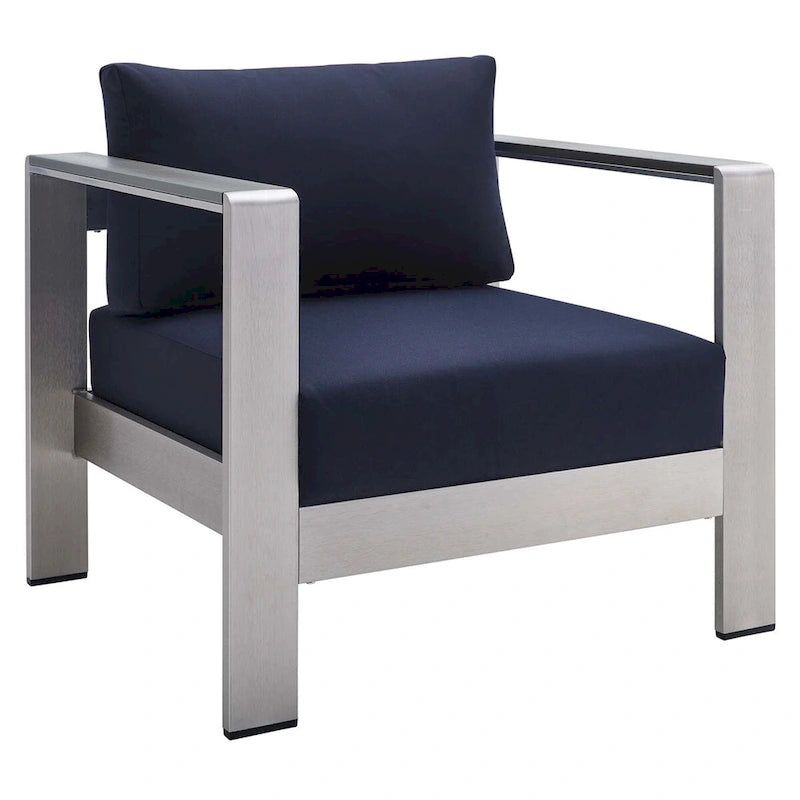 Ensemble de canapé d'angle 7 pièces en aluminium pour patio extérieur, tissu Sunbrella Shore