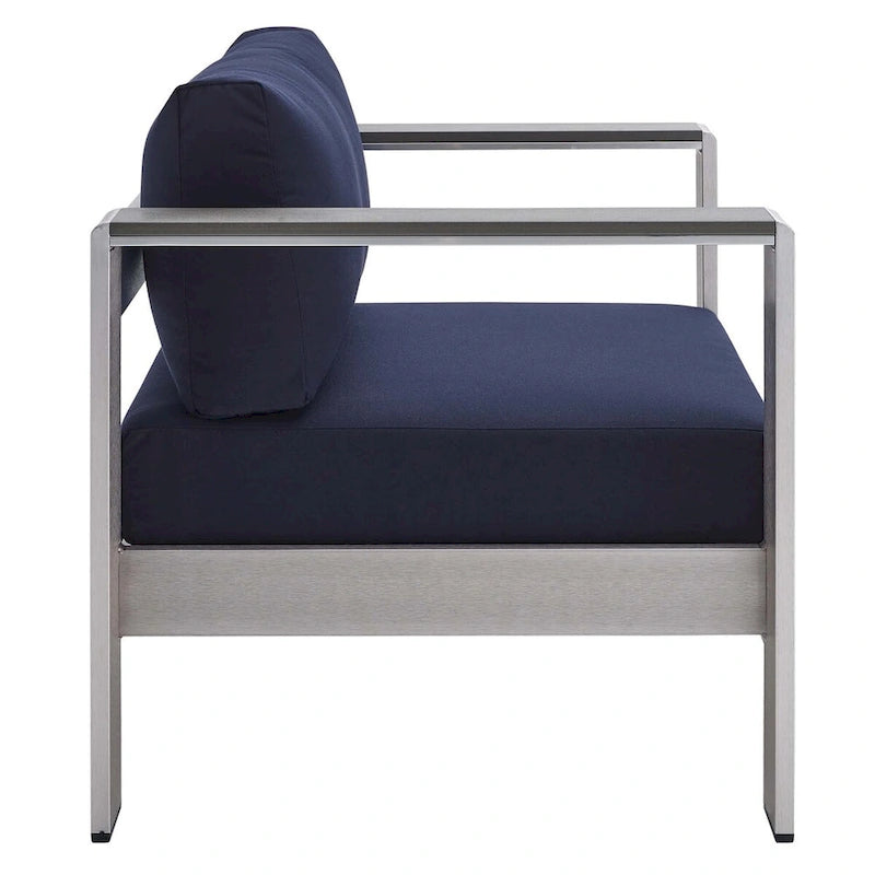 Ensemble de canapé d'angle 7 pièces en aluminium pour patio extérieur, tissu Sunbrella Shore
