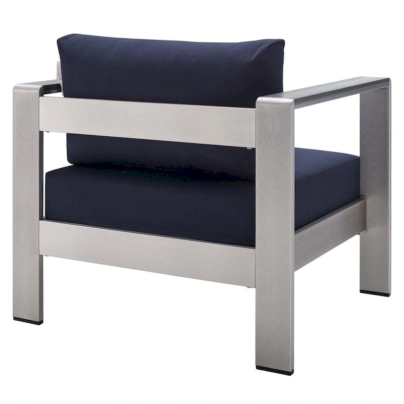 Ensemble de canapé d'angle 7 pièces en aluminium pour patio extérieur, tissu Sunbrella Shore