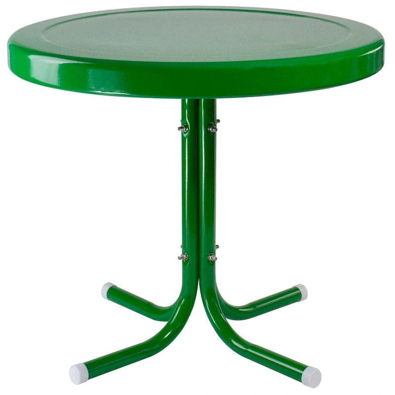 22 Outdoor Retro Round Tulip Metal Side Table Green