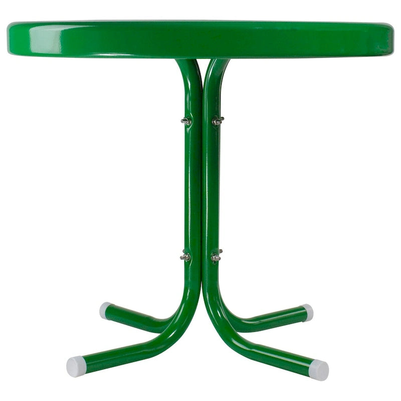 Table d'appoint d'extérieur ronde en métal style rétro Tulipe, vert, 22