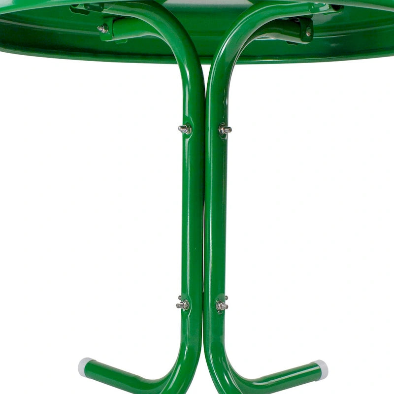 Table d'appoint d'extérieur ronde en métal style rétro Tulipe, vert, 22