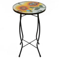 19 Sunflower and Bumblebee Glass Patio Side Table