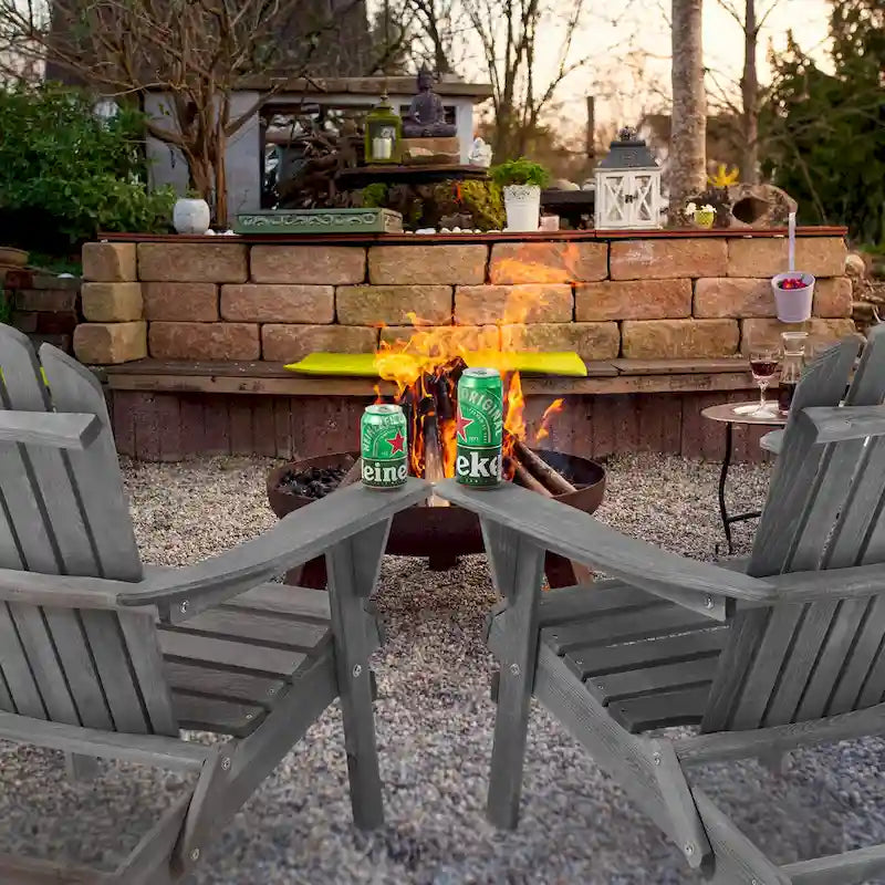 Ensemble de chaises Adirondack pliantes en bois