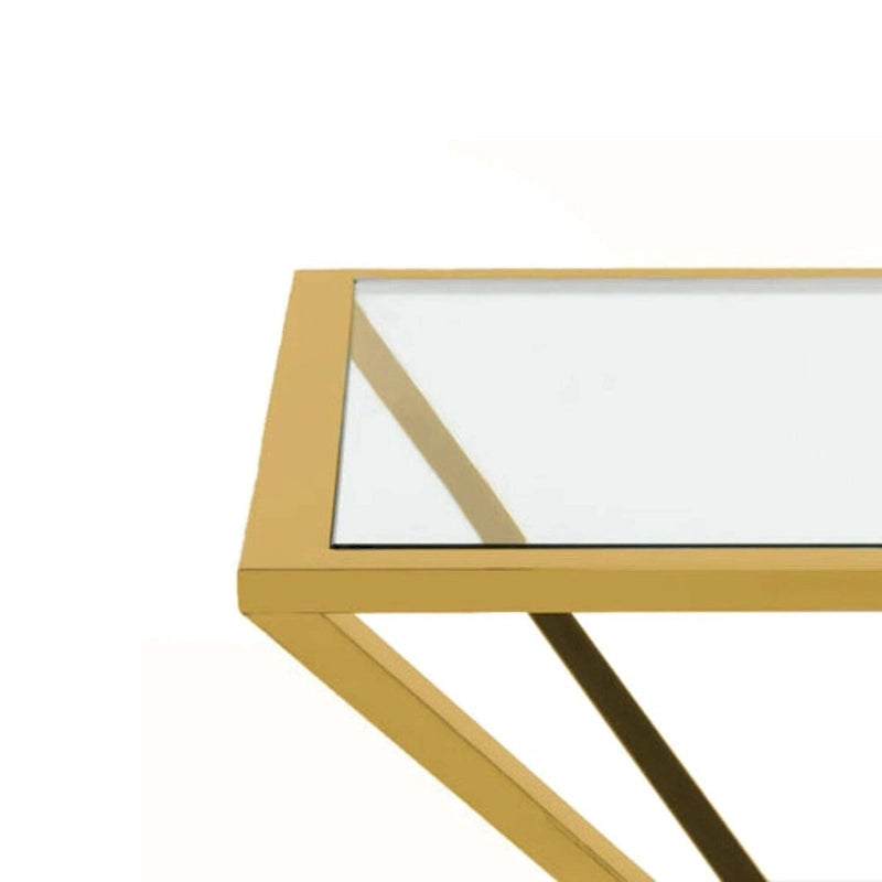 Table d'appoint Cinna en verre et métal