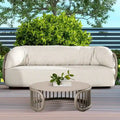 Table basse ronde de patio en aluminium Harper 34.5