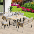 Moasis 6-Piece Patio Wicker Furniture Conversation Set - 6 Pcs
