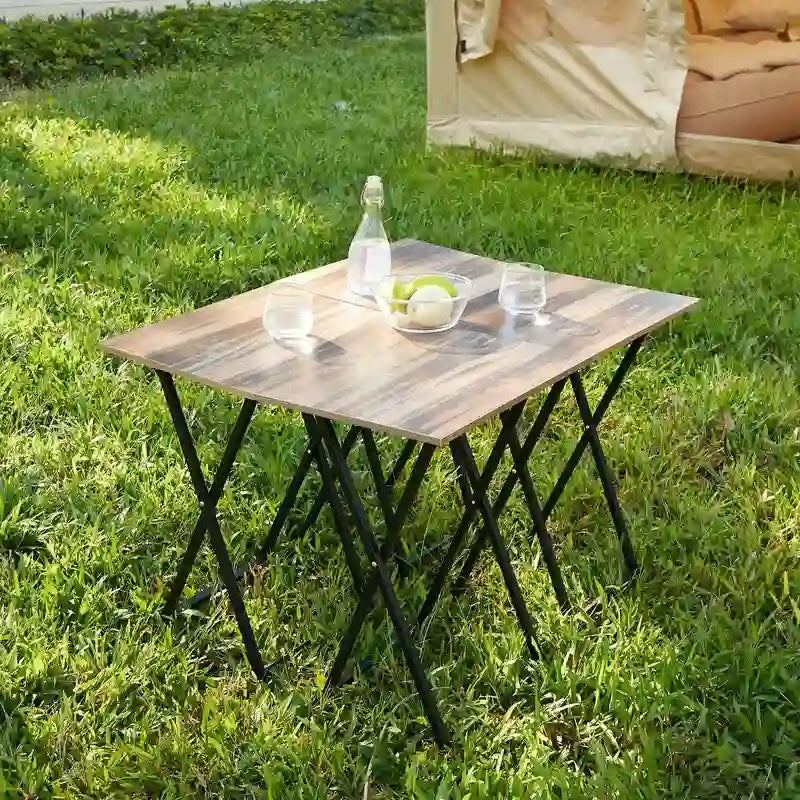 Ensemble de 4 tables pliantes d'appoint/plateaux TV avec support pour petits espaces