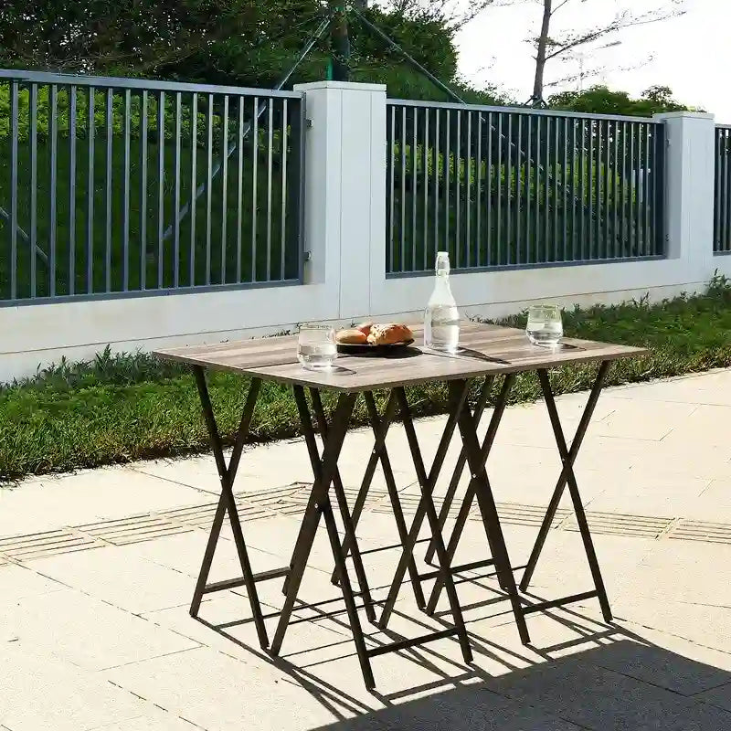 Ensemble de 4 tables pliantes d'appoint/plateaux TV avec support pour petits espaces